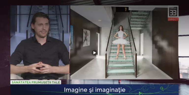 Cadru din emisiunea Imagine și imaginație de la Canal 33, cu Marius Tudose invitat